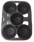Vintage RARE Wagner Ware Q  Marked Cast Iron 5 Count Popover Muffin Pan Antique