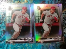 2019 Bowman Platinum Mike Trout X2 sky blue+ Base