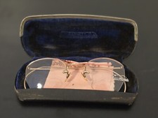 Vintage Gold Rimless Eyeglasses Antique Frameless