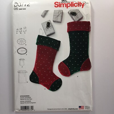 Simplicity 0772 Weihnachtsstrumpf Baumrock Geschenktack Handwerk neu ungeschnittenes Muster