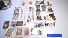 Vintage Priest Estate Lot Photos Men Seminary Holy Cards Rosary Lot #3