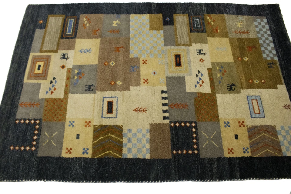Indo-Gabbeh Tribal Geometric Design Rug Modern Carpet Kids' Bedroom Decor 4X6 ft - Image 3 of 4
