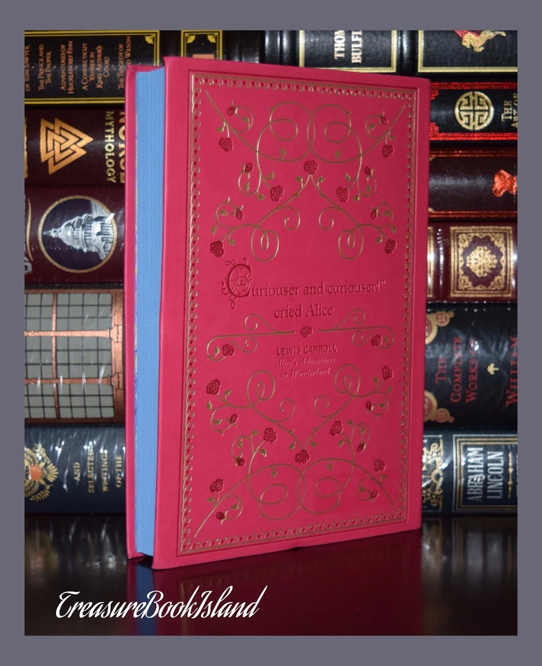 Alice in Wonderland & Through Looking Glass Carroll New Leather Bound Deluxe  Foto 3 de 4