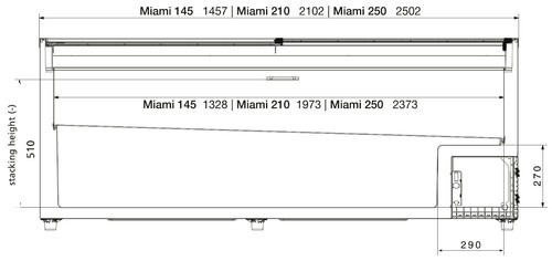 AHT Kühltruhe Tiefkühltruhe Gefriertruhe Truhe MIAMI 250 "U" steckerfertig 2,5m - Bild 6 von 9