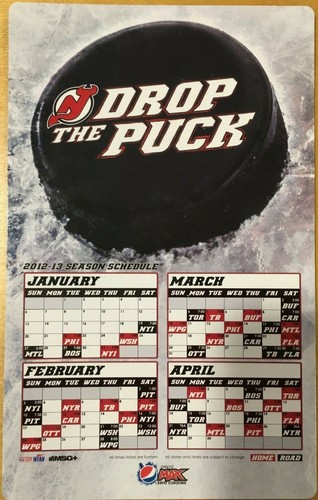 NJ New Jersey Devils 2012-2013 Magnetic Schedule SGA Magnet Martin Brodeur - 第 1/4 張圖片