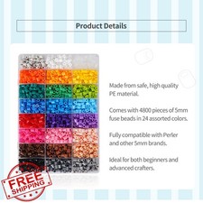 Cuentas fusibles Artkal 24 colores, 4800 cuentas fundidas para Perler y Hama