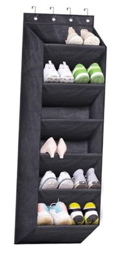 Shoe Rack for Door with Large Deep Pocket, Hanging Door Shoe Organizer
