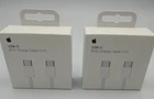 2x Apple USB-C to USB-C 60 W Fast Charging Cable, White, 1 Meter MQKJ2AM/A