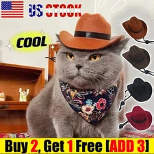 Pet Cowboy Costume Halloween Costumes for Dogs Cat Cowboy Hat Party Accessories