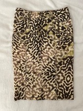 Just Cavalli Vintage 2006 Animal Print Knee-Length Skirt, Size IT 40 US 4 