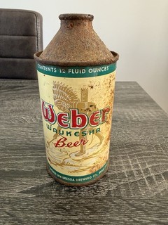 Vintage Weber Waukesha Beer Cone Top Can Waukesha Wisconsin