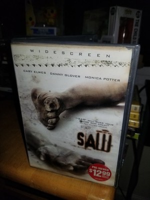 Saw ~ DVD ~ 2005 ~ Cary Elwes ~ Rare Blockbuster Case