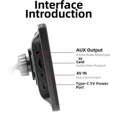 7 Zoll Auto Player WiFi 5,8 GHz USB & TF Wiedergabe Rückfahr Einparkhilfe