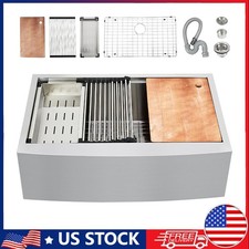 30" x 22" Farmhouse Apron Sink Single Bowl Kitchen Sink Stainless Steel Sink USA