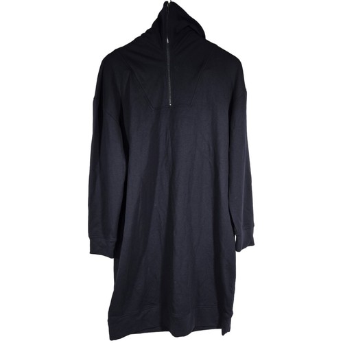 Nordstrom Cowl Neck Quarter Zip Sweatshirt Dress in Navy Night M NWT