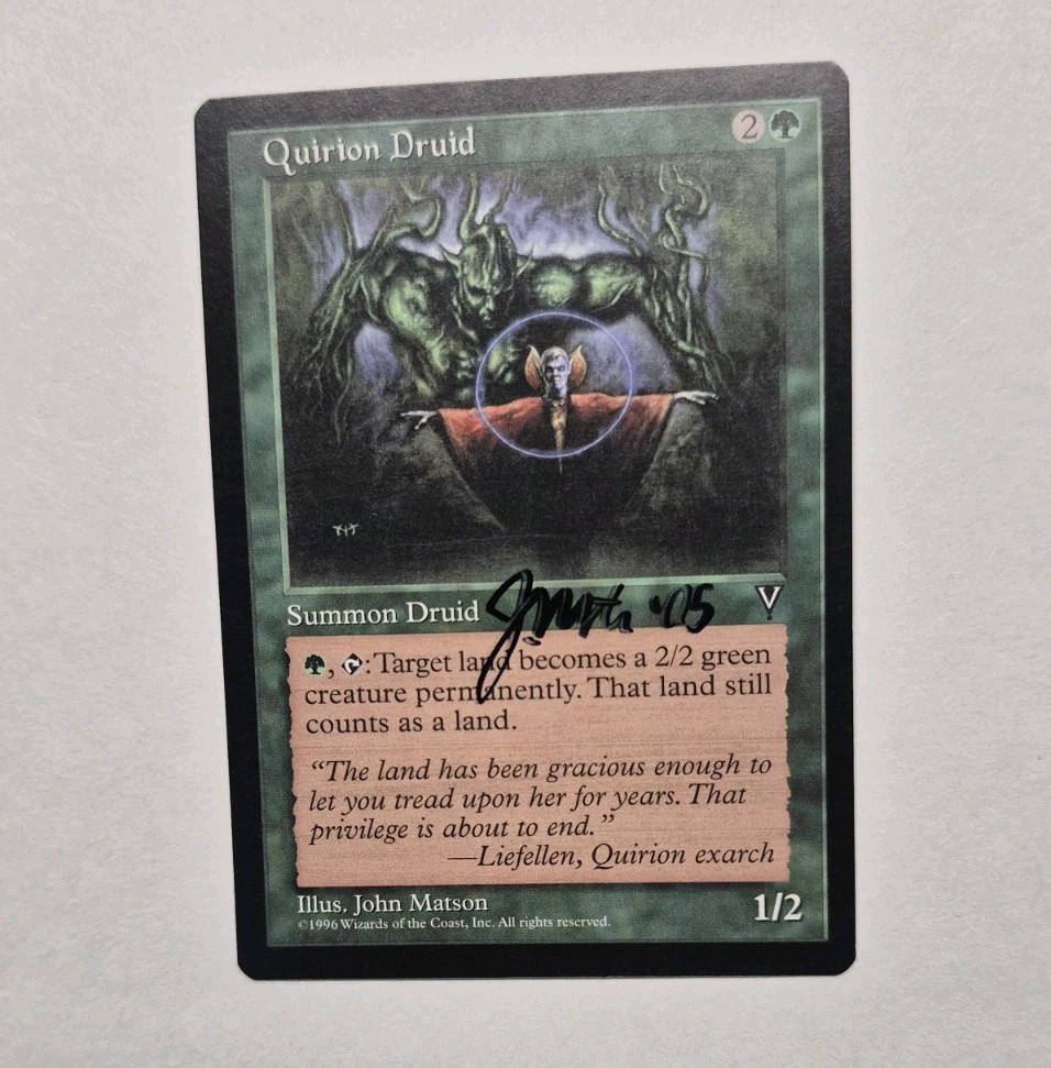 UNPLAYED SIGNED NM MTG Visions Quirion Druid RESERVED JOHN MATSON EDH CUBE VTG