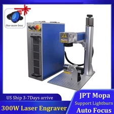 300W JPT Mopa M7 Fiber Laser Marking Machine Metal Engraver Autofocus Rotary US