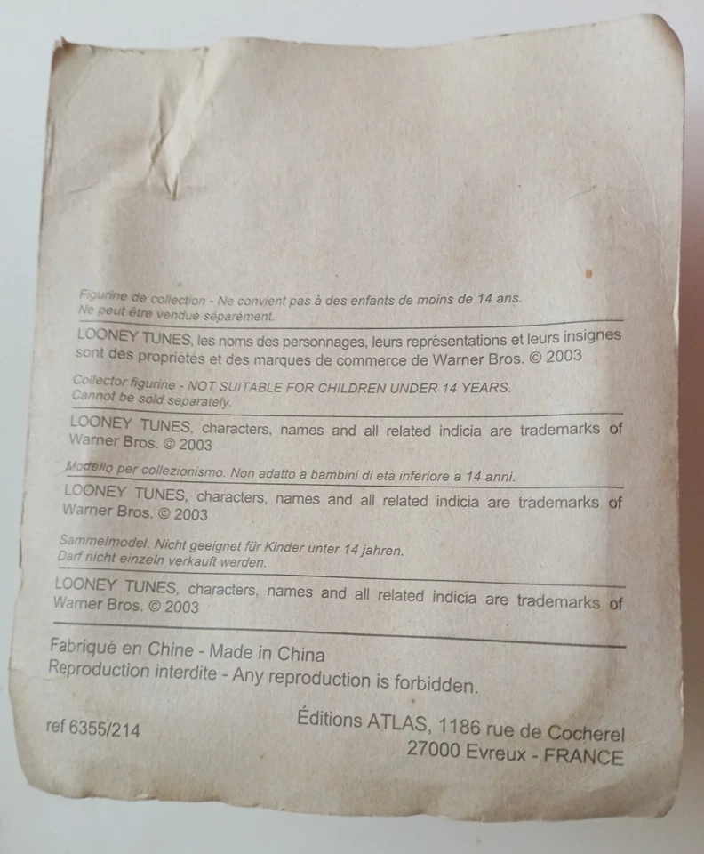 FIGURINE DE COLLECTION LOONEY TUNES PÉPÉ LE PUTOIS - Photo 4/4