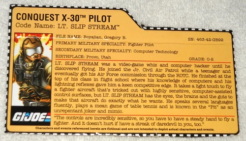 2008 Slip Stream - GI Joe file card (modern)