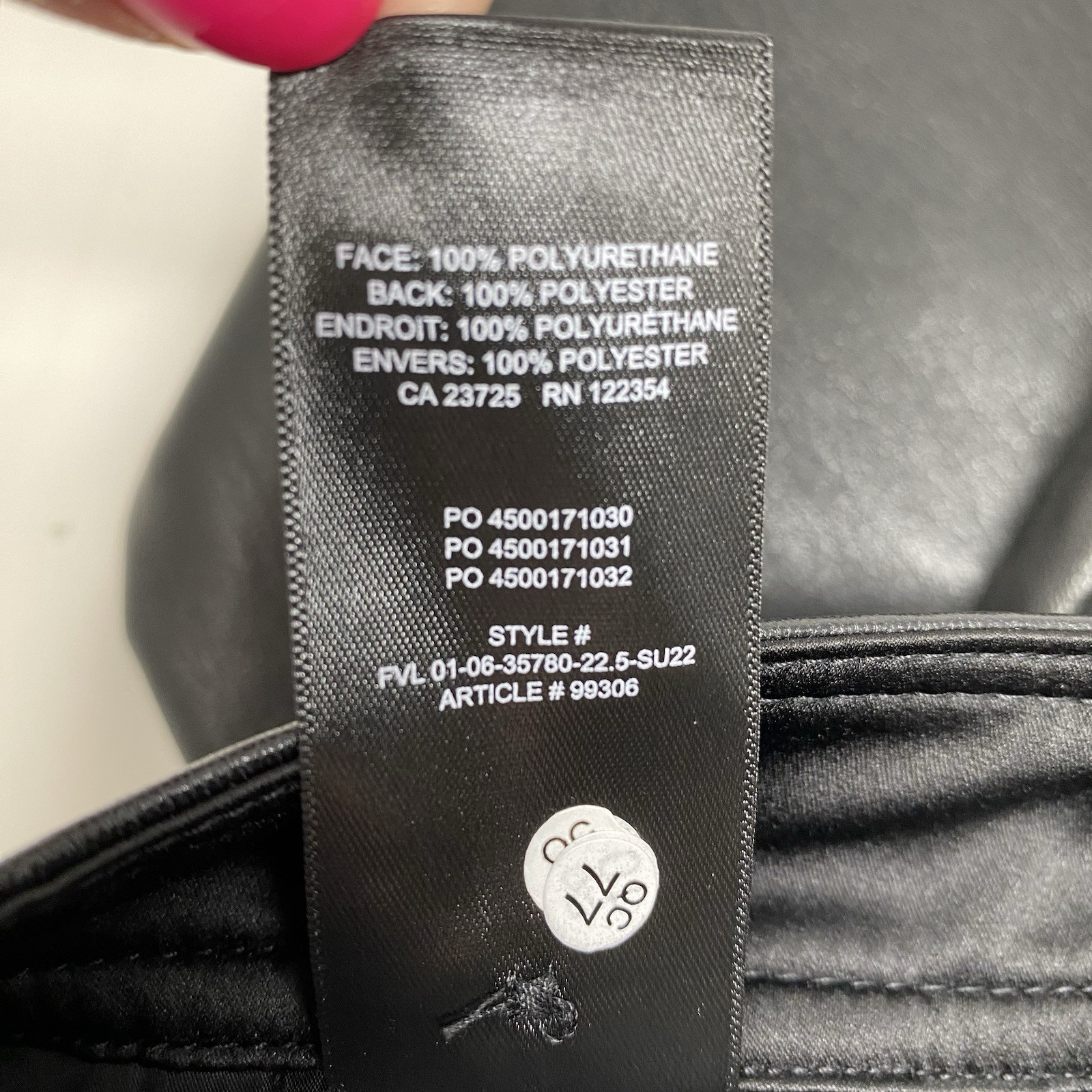 Babaton Women's 6 Black Faux Leather Command High Rise Wide Leg Cropped Pants