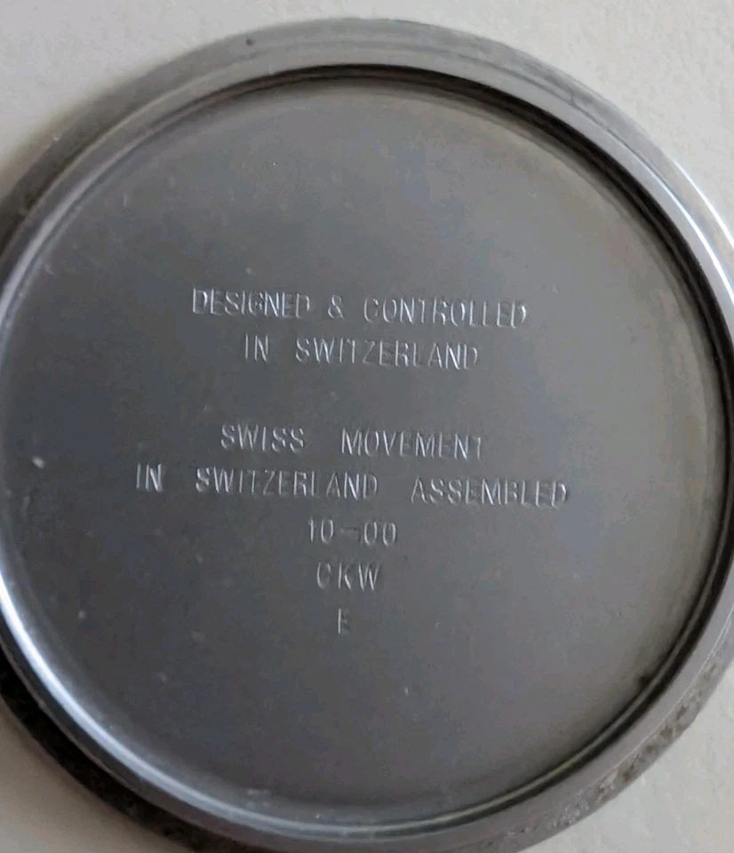 Vintage Rare Collectable Swiss Calvin Klein 100m Diver Designer Watch For Parts - image 4 of 4