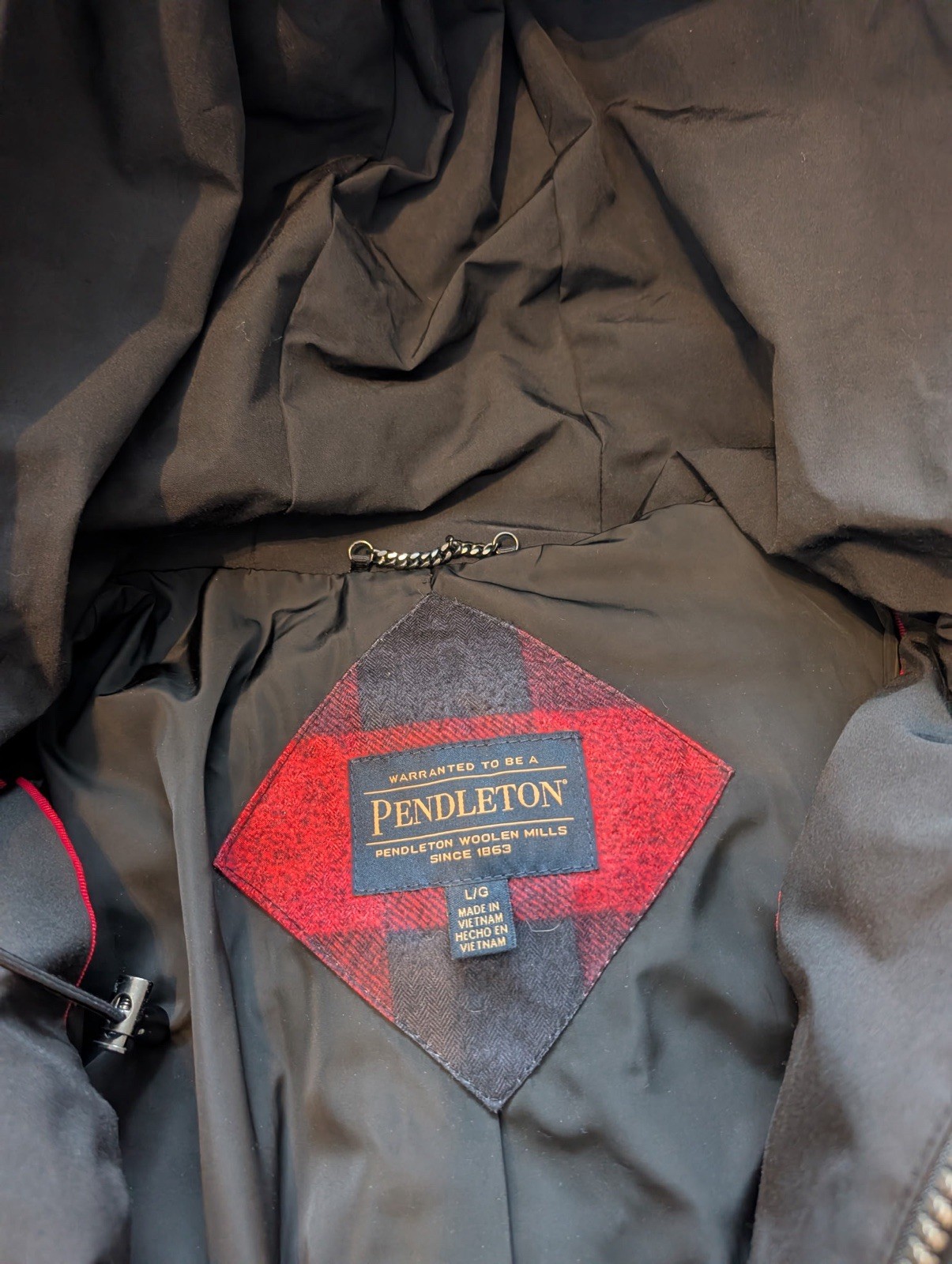 Pendleton Mens Jacket Large Red Black Buffalo Pla… - image 8