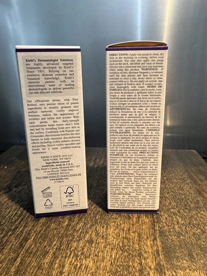 Kiehl's ~ Suero microdosis diario renovador de la piel de retinol ~ 1,0 fl oz ~ nuevo en caja cantidad 2  Foto 3 de 4