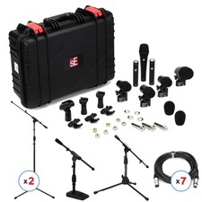 sE Electronics V Pack Arena Drum Microphone Bundle with Stands and Cables -
