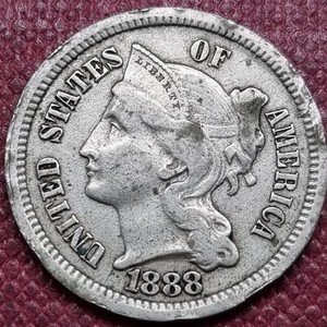 1888 Three Cent Nickel 3c Better Grade RARE Key Date  #102731