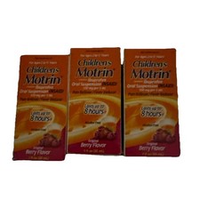  3 Children's Motrin Liquid Original Berry Fever Pain Reducer 1 oz Travel Size