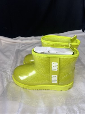 UGG Kids' Classic Clear Mini II Boots Sulfur Big Kid US Size 4