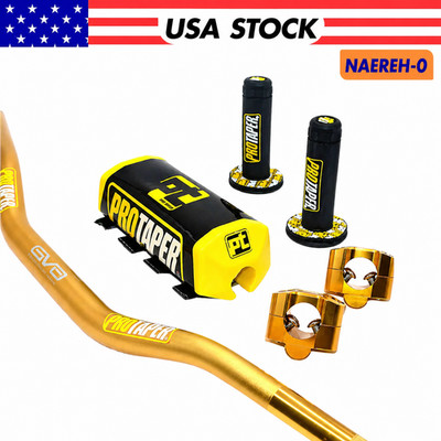 Original ''Evo'' PRO TAPER Handlebar Fat Bar DIRT BIKE ATV Quad 1-1/8'' GRIPS Pads