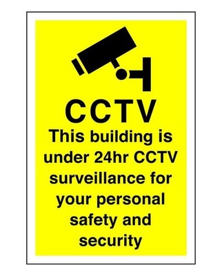 Videoüberwachung dieses Gebäude ist unter 24 Stunden CCTV Schild PVC Aufkleber Dibond