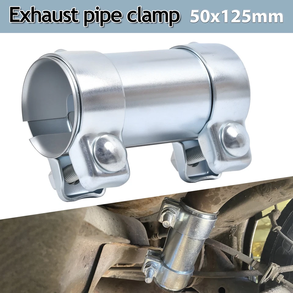 Auspuff Schelle Rohrverbinder Universal Doppelschelle Ø 50mm x 125mm Rohrschelle - Bild 2 von 4