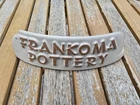 Frankoma Pottery Dealer Display Sign Table or Shelf White Beige