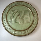 Frankoma Pottery Stars & Stripes Flag Of Freedom 1776-1976 Trivet Prairie Green