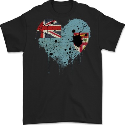 Love Fiji Flag Fijian Day Fußball Herren T-Shirt 100% Baumwolle