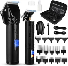 Hair Clippers for Men T-Blade Trimmer Set,Man Professional Cordless Barber Clipp