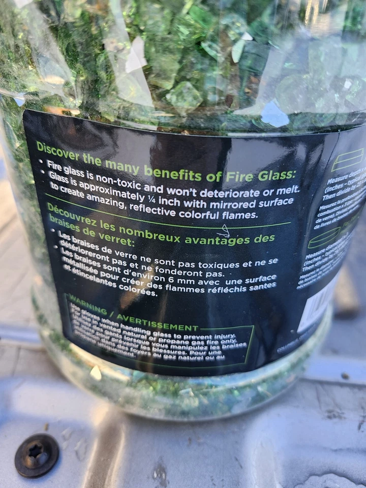 Vidrio de Fuego para Fogata, Chimenea Alto Brillo Reflectante Vidrio Verde Esmeralda Foto 3 de 3