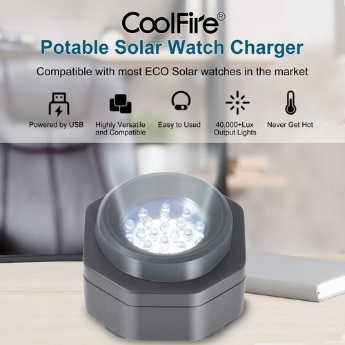 CoolFire - Type-C UV Free Solar Watch Fast Charger for All Eco Solar Watches - Picture 5 of 7