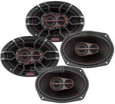 2 PAIR DS18 G6.9XI Gen-X 6"x9" 3-Way Coaxial Car Speakers 360W 4 Ohm Grills 6x9