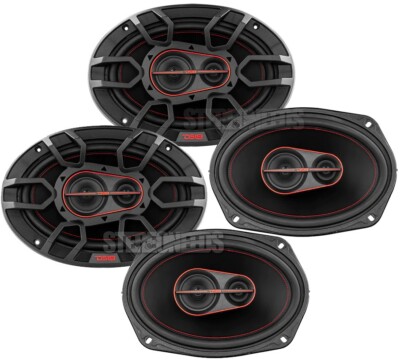 2 PAIR DS18 G6.9XI Gen-X 6''x9'' 3-Way Coaxial Car Speakers 360W 4 Ohm Grills 6x9