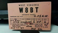 amateur ham radio QSL postcard W8BT Albert H. Hix 1975 Charleston West Virginia