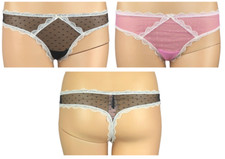 VICTORIA'S SECRET DREAM ANGELS SWISS POLKA DOT LACE THONG PANTY XS S M L XL NWT