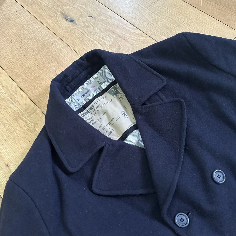 Nigel Cabourn Utility Peacoat Jacket Men’s Medium Black Double Breasted Wool - Image 4 of 4