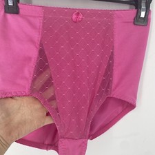 VTG Pink Shiny SATIN Lace Brief Second Skin Silky Sissy Panties Sz M