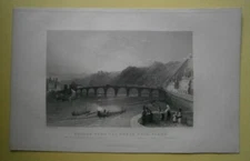 BELGIUM: Bartlett print VIEW ON MEUSE NEAR NAMUR, #53, 1837.