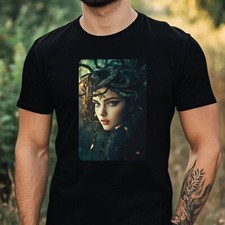 Herren T-Shirt Medusa Dunkler Wald Motiv Baumwolle Größe XS bis 5XL