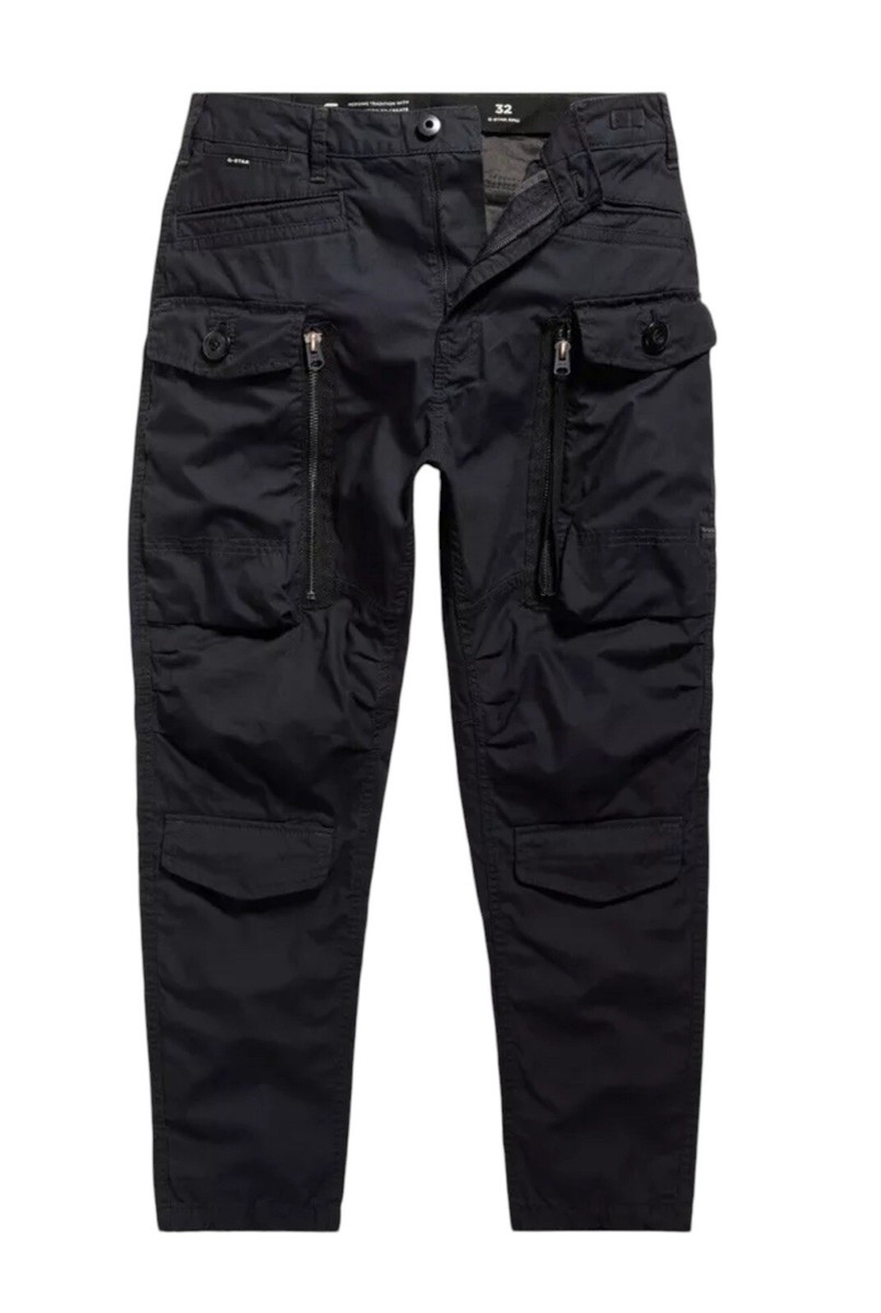 G-Star Raw Men's Long Pocket Zip Relaxed Tapered Cargo Pants Black