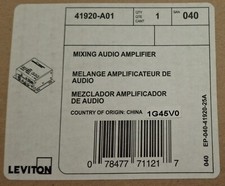 41920-A01 Mixing Audio Amplifier Digital 3 Input Line Mic Stereo Output Leviton